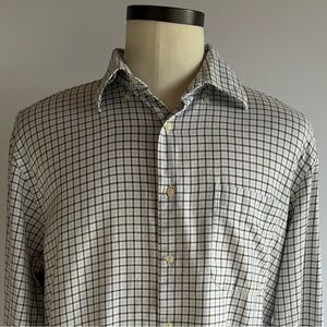 Peter Millar Plaid Brown White and Blue Size L